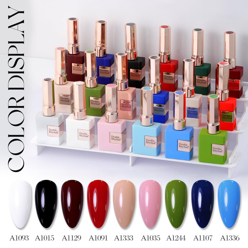 Double Rhythm 15ML Gel Nail Polish Pure Sheer Same Color Same Bottle Soak Off Gel Polish Art Manicure Salon DIY at Home for Women (Brick Red-A1091) - Image 5