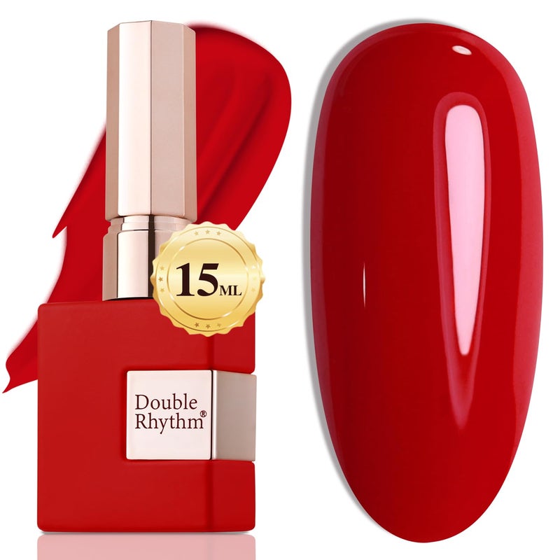 Double Rhythm 15ML Gel Nail Polish Pure Sheer Same Color Same Bottle Soak Off Gel Polish Art Manicure Salon DIY at Home for Women (Brick Red-A1091) - Image 1