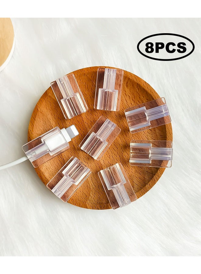 8pcs Transparent Cable Protector Cover Sleeve,Charger Cable Protector Charger,Universal Silicone Mini Data Charger Cable Saver,Cable Chomper  - Image 1