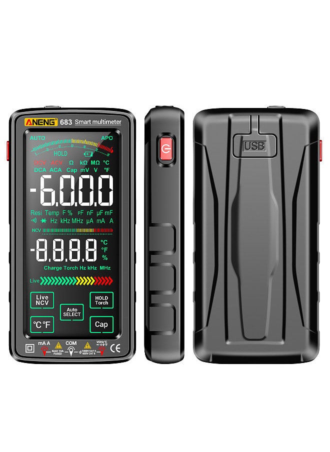 ANENG - ANENG 683 6000 Counts Large Touch Screen Digital Multimeter Smart Anti-burn Rechargeable Universal Meter - Image 1