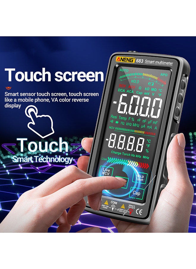 ANENG - ANENG 683 6000 Counts Large Touch Screen Digital Multimeter Smart Anti-burn Rechargeable Universal Meter - Image 1