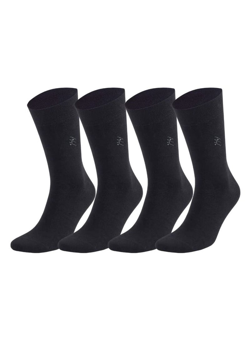 كامي جوارب رجالية من K KAMI مصنوعة من خشب الخيزران مع إصبع صحي ومضادة للبكتيريا والرائحة ، أحذية رسمية غير رسمية لمقدمة أصابع القدم ، مقاس 39-47 (أسود 5، 4) - Image 1