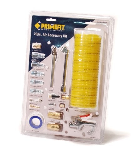Primefit Pri-6044 IK1016S-20 Deluxe 1/4" Air Compressor Accessory Kit Including 1/4" Recoil Airhose - Image 2