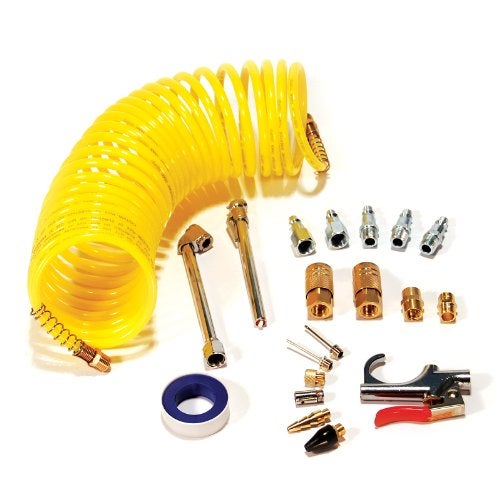 Primefit Pri-6044 IK1016S-20 Deluxe 1/4" Air Compressor Accessory Kit Including 1/4" Recoil Airhose - Image 1