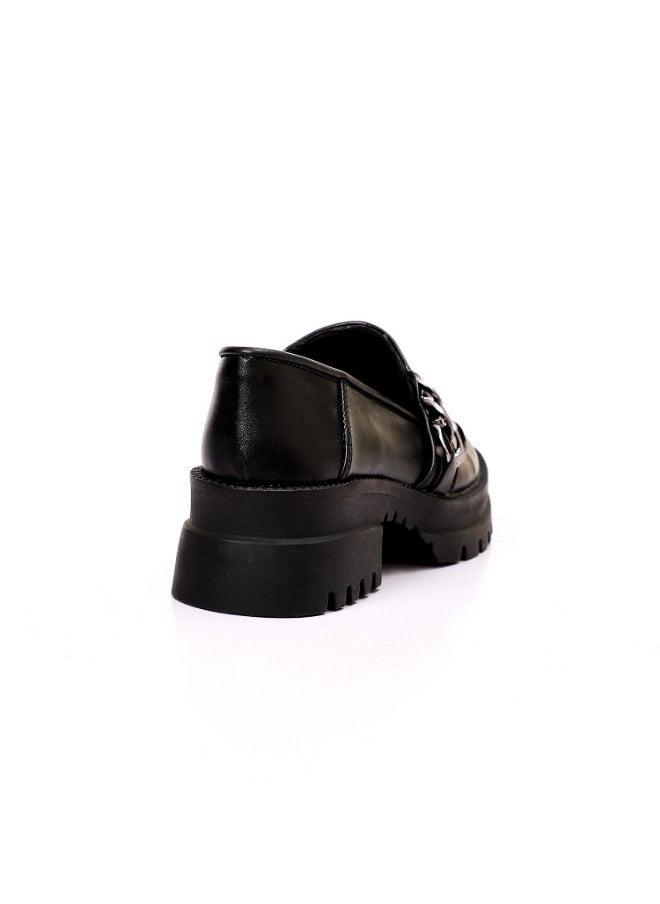 Mr.joe - Women Platform Loafers Deacorated With Chain Black - Image 1