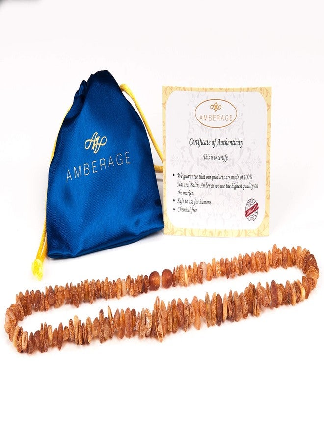 AMBERAGE Natural Baltic Amber Necklace for Women - Hand Made from Raw/Certified Baltic Amber Beads(2 sizes) (17.7) - Image 2