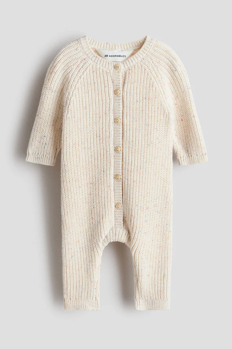 H&M Cotton-knit romper suit