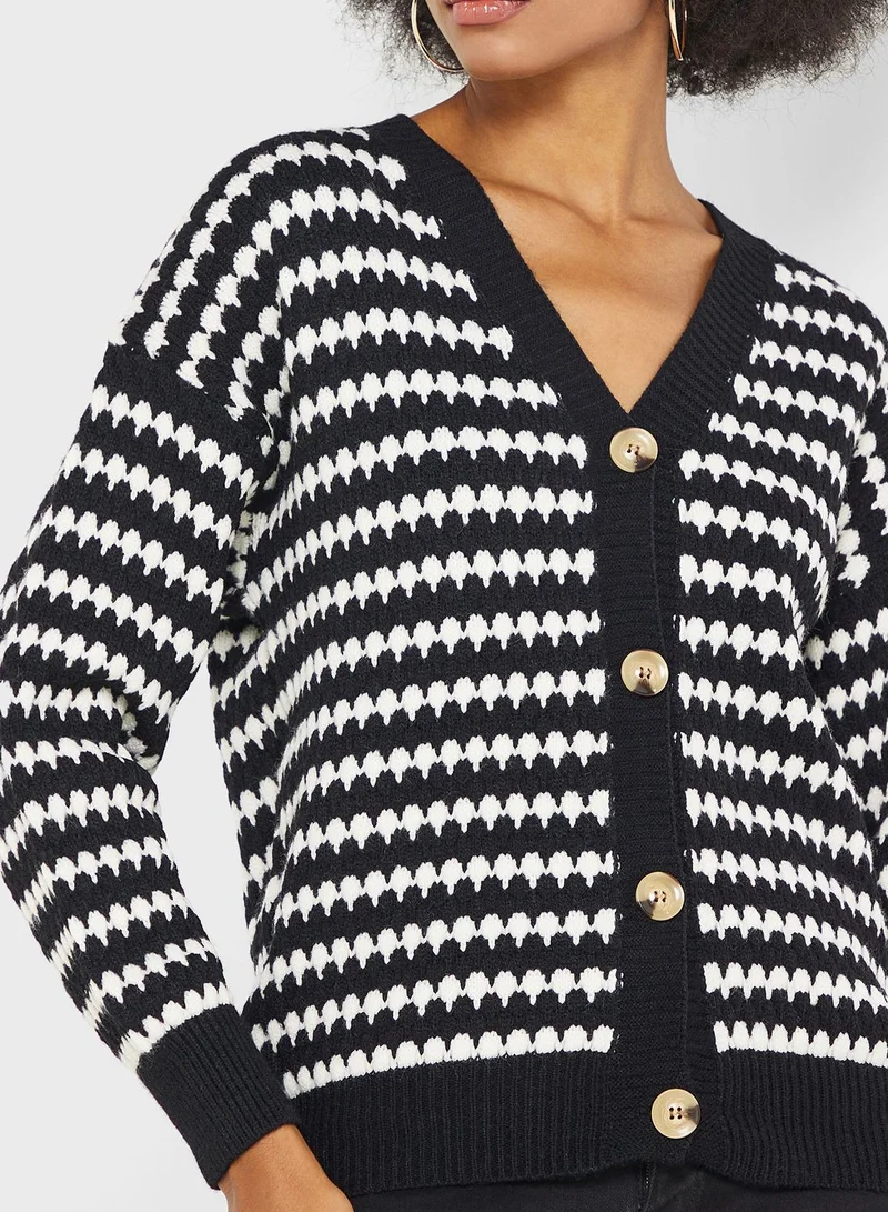ELLA Striped Chunky Cardigan