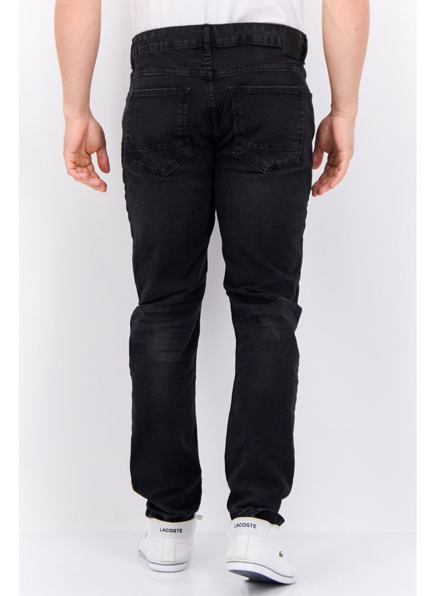 CROSSHATCH Men Slim Fit Wash Stretchable Denim, Black  - Image 3