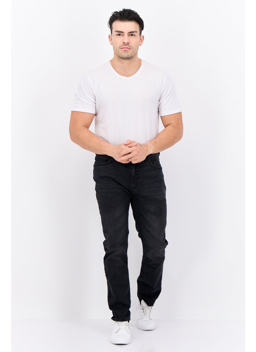 CROSSHATCH Men Slim Fit Wash Stretchable Denim, Black  - Image 4