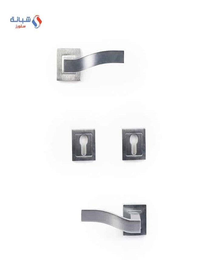 AHRAM Rosette Door handle Set Q-URVA – Nicle matt – FH2431R02CN201  - Image 1