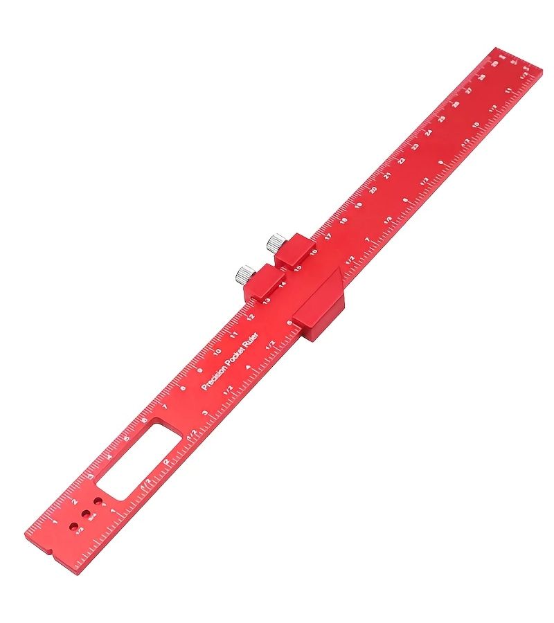 Red 300mm Woodworking Marking Square with Limit Stop Precision Measuring Tool - Image 4