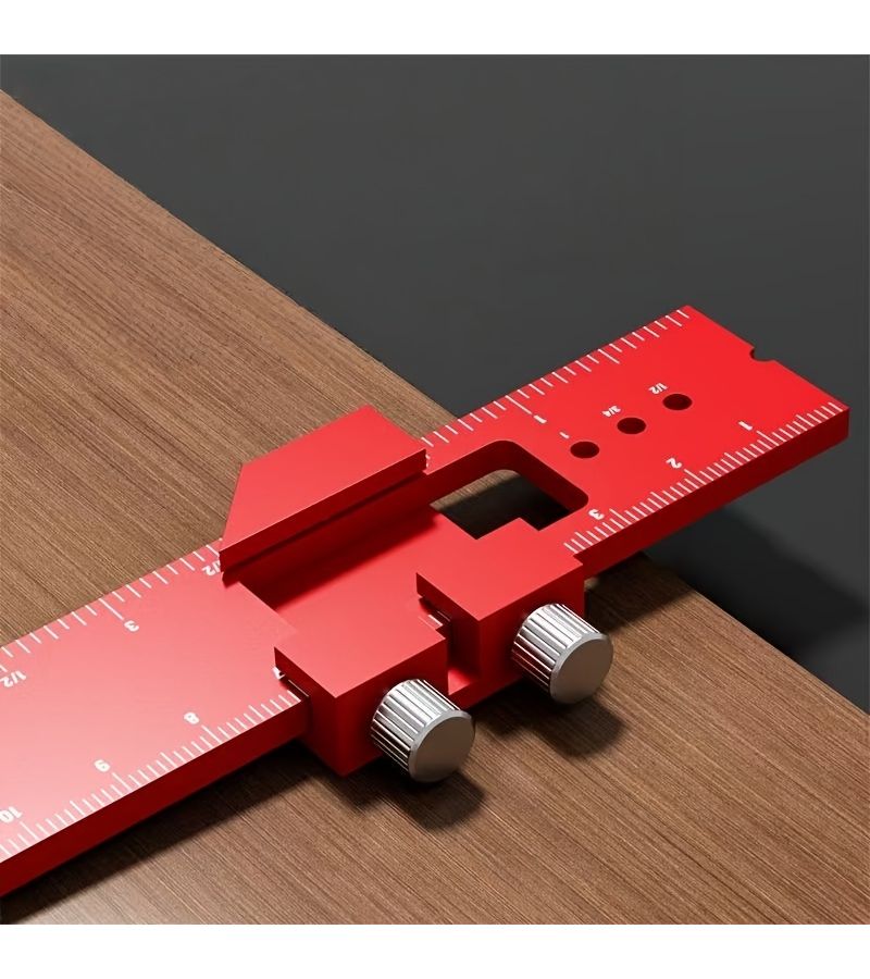 Red 300mm Woodworking Marking Square with Limit Stop Precision Measuring Tool - Image 5