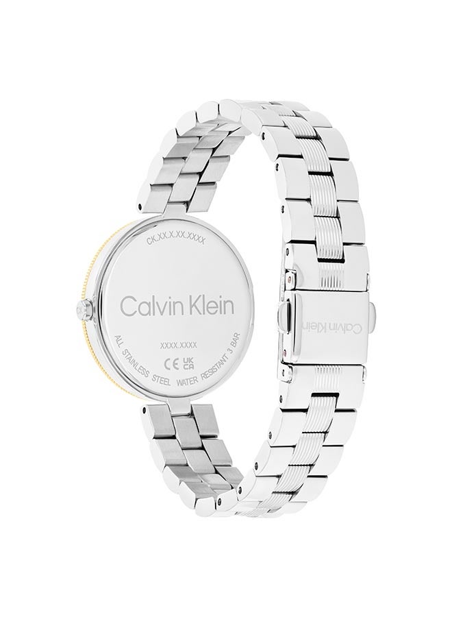 CALVIN KLEIN ساعة يد نسائية من الستانلس ستيل بعقارب دائرية الشكل 25100012 - 32 ملم - Image 3