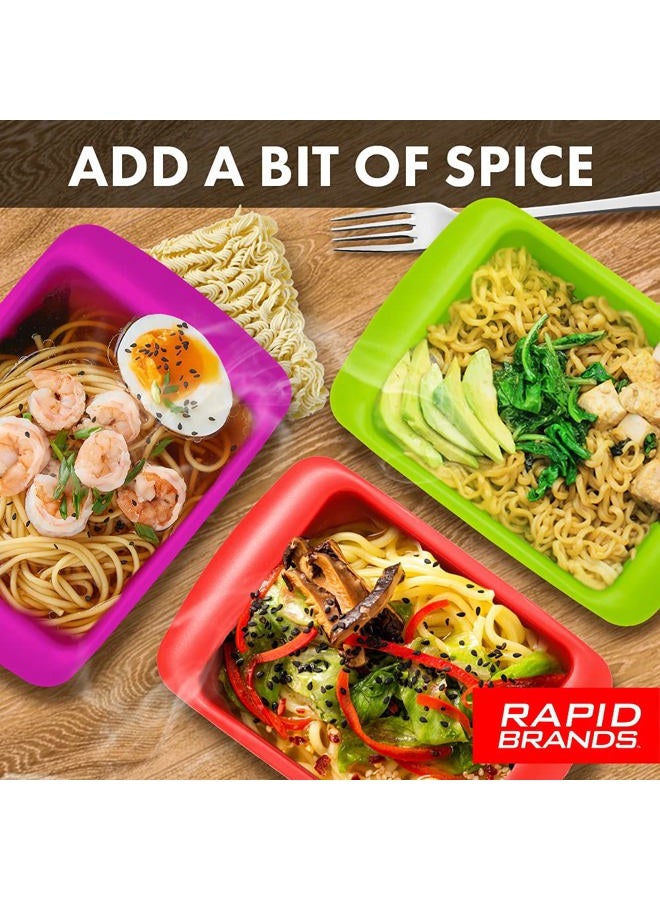 Rapid Brands طباخ رامين | أدوات طهي قابلة للاستخدام في الميكروويف للرامين الفوري | خالية من BPA وآمنة للغسل في غسالة الصحون | مثالي للسكن الجامعي أو المطبخ الصغير أو المكتب | أزرق، عبوة 2 - Image 4