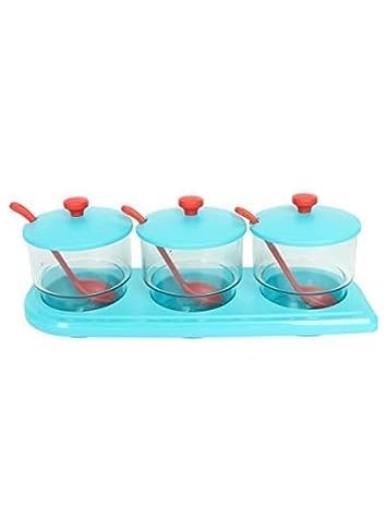 AMEEDARSHAN - Ameedarshan 3 in 1 Pickle Spice Jar Set for Dining TableKitchen Multipurpose Festival Stand Spice Container Masala Rack Mukhwas Container Condiment Set Pickle Jar - Image 1