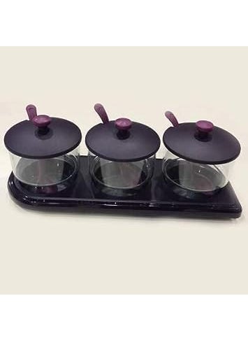 AMEEDARSHAN - Ameedarshan 3 in 1 Pickle Spice Jar Set for Dining TableKitchen Multipurpose Festival Stand Spice Container Masala Rack Mukhwas Container Condiment Set Pickle Jar - Image 1