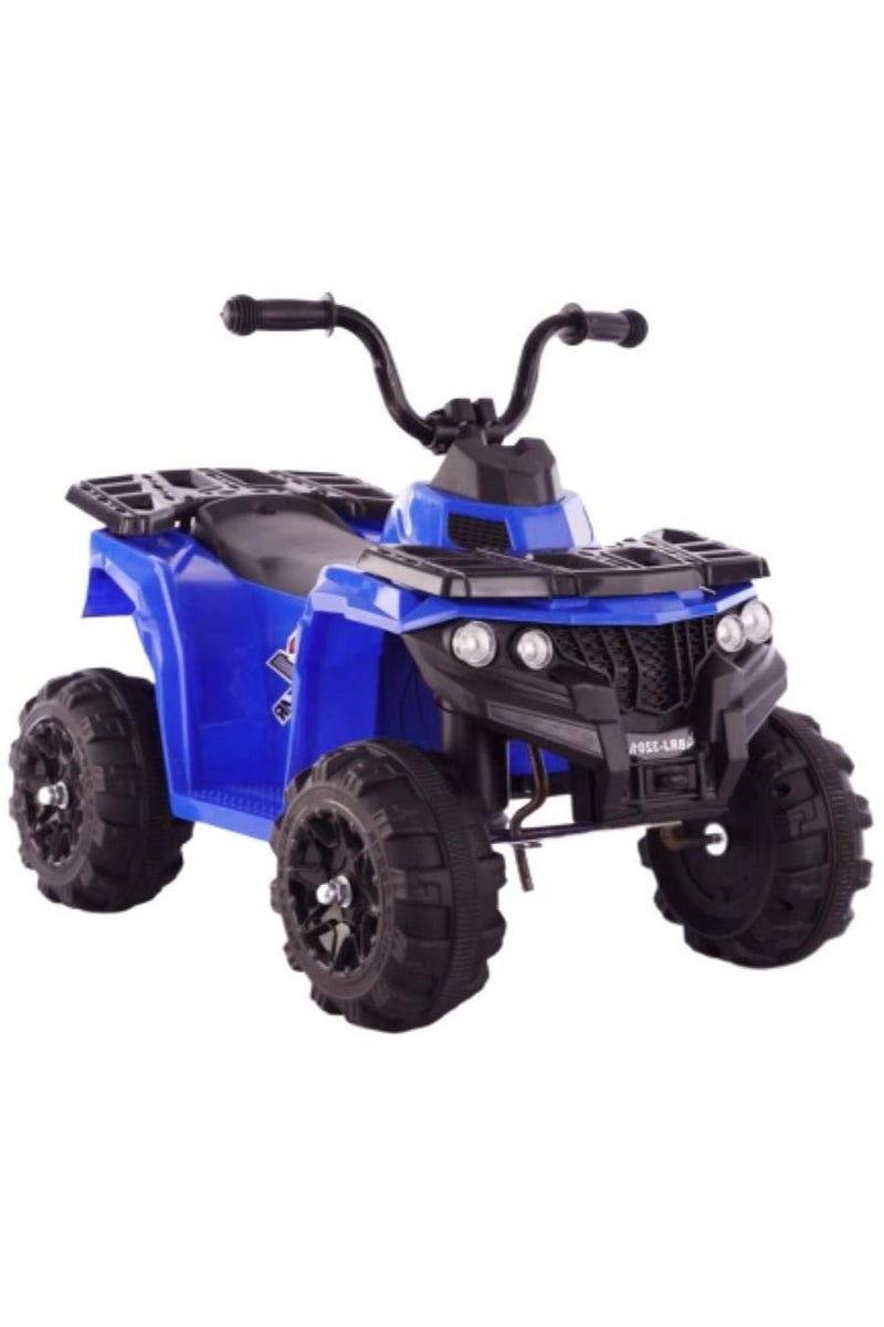 A small 6-volt electric car for children with four wheels, LED lights, tire tread, engine sounds, learning music at an early age, suspension system, and braking to stop working, all-terrain design by Dorsa, Blue 3201-BLUE - Image 1