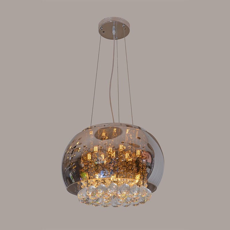 DANUBE HOME Pandora 9 Lights Decorative Pendant Lamp 40cm Contemporary Pendant Lamps Hanging Lanterns Built in LED + G9 Modern Design Indoor Lighting For Bedroom L47xW47xH45cm-Smoke Grey - Image 2