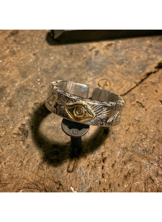 European And American Horus Eye Of Thai Silver Ring Boys Fashion Original Design Niche Retro Ring