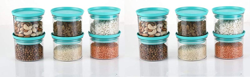 YouBee® Air Tight Kitchen Storage Container for Rice | Dal | Atta, BPA-Free, Flour | Cereals | Snacks | Stackable | Modular, Round, 500 Ml Set 12 (Blue) - Image 5