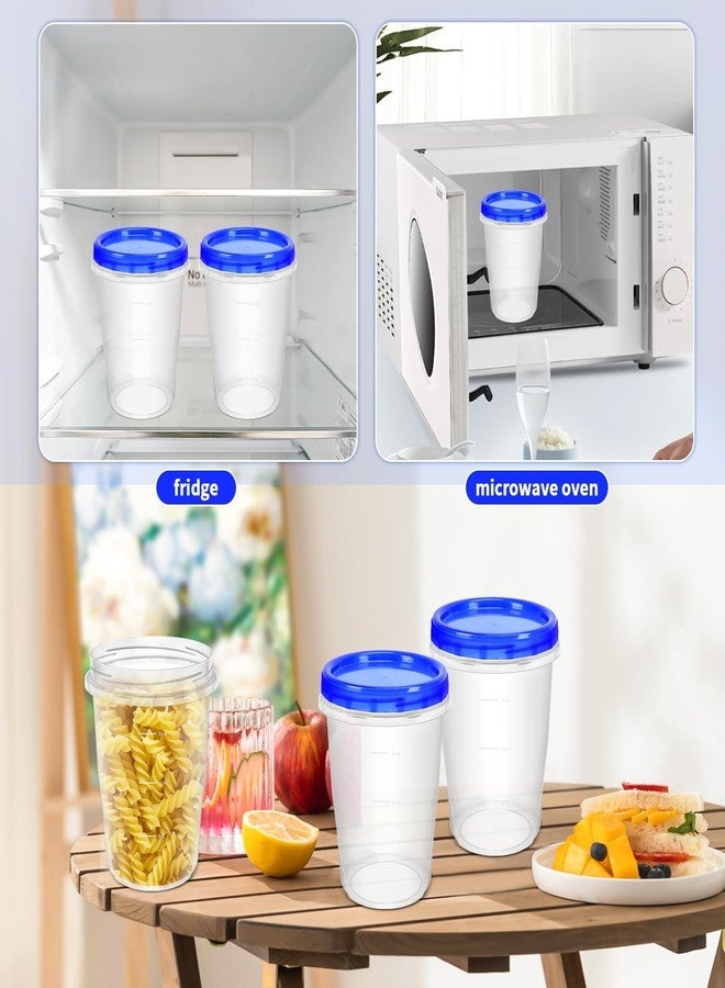 ISUSSER 12 Pack Freezer Containers with Screw On Lids, 32 Oz Stackable Reusable Plastic Storage Container, Airtight Plastic Food Storage Containers with Twist Top Lids for Food Soup Jello Sauce - Image 4