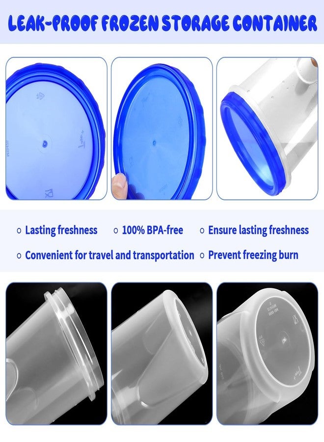 ISUSSER 12 Pack Freezer Containers with Screw On Lids, 32 Oz Stackable Reusable Plastic Storage Container, Airtight Plastic Food Storage Containers with Twist Top Lids for Food Soup Jello Sauce - Image 3