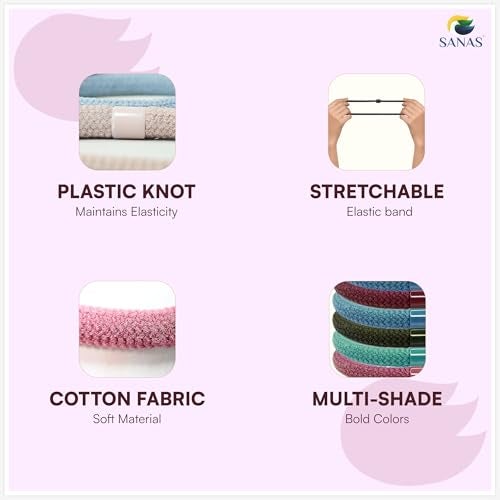 Sanas Hair Rubber Band For Girls (10Pcs) Rubber Band For Hair Ties For Women Stylish Useful Gifts For Woman Rubber Bands For Hair Accessories For Women Stylish Hair Tie (10Pcs) (Pastel Multicolours) - Image 4