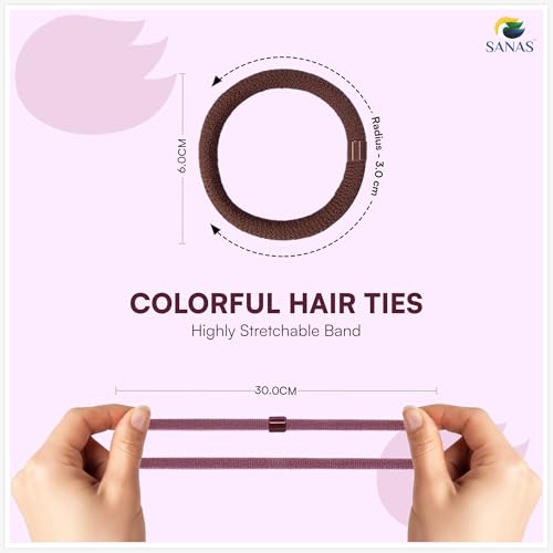 Sanas Hair Rubber Band For Girls (10Pcs) Rubber Band For Hair Ties For Women Stylish Useful Gifts For Woman Rubber Bands For Hair Accessories For Women Stylish Hair Tie (10Pcs) (Pastel Multicolours) - Image 2