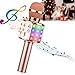 ShinePick Karaoke Microphone 4 in 1 Wireless Microphone with LED Lights Handheld Portable Karaoke Machine Home KTV Player Compatible with Android iOS DevicesPink - Image 3