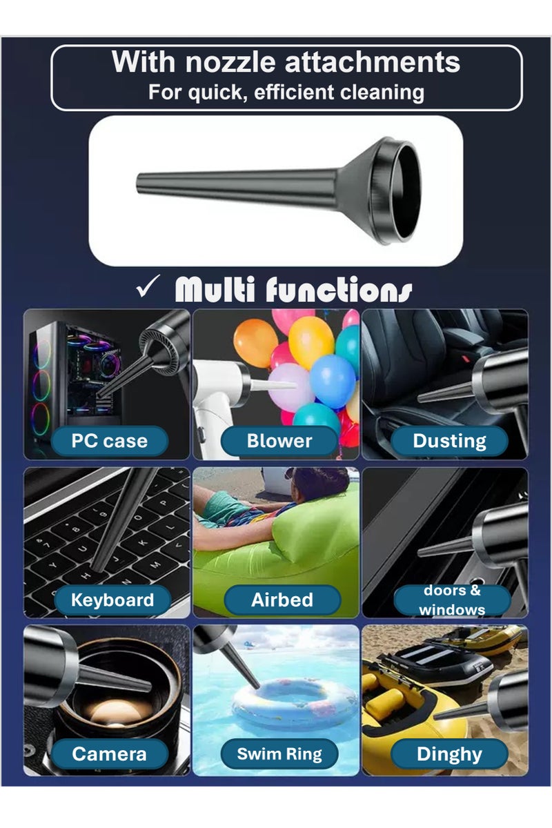 يوآ مكنسة كهربائية صغيرة محمولة 5 في 1 بقوة شفط 9000 باسكال | قابلة لإعادة الشحن، محمولة وخفيفة الوزن، مزودة بفلتر HEPA قابل للغسل، مكنسة كهربائية عالية الطاقة للسيارة والمنزل والمكتب والمطبخ، مثالية لتنظيف شعر الحيوانات الأليفة والغبار والحصى. - Image 2