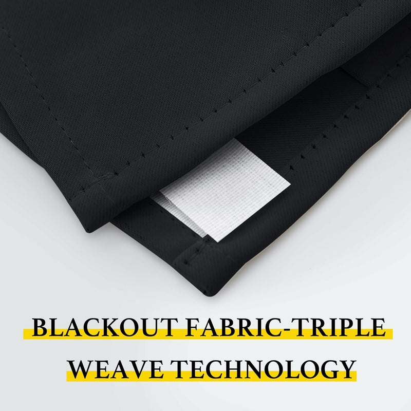 NICETOWN NICETOWN Black Blackout Band for 20 Grommets on Living RoomBedroomKitchen Curtains 10 Panels Tab Top Light Blocking Belt for Grommets on Drapes 5 by 11  - Image 4