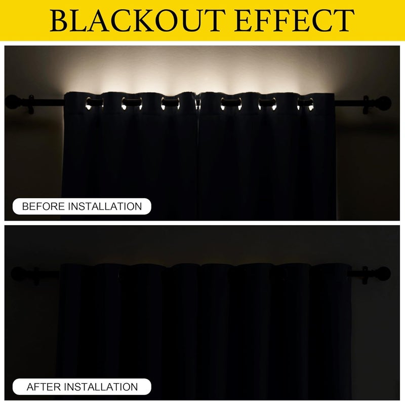NICETOWN NICETOWN Black Blackout Band for 20 Grommets on Living RoomBedroomKitchen Curtains 10 Panels Tab Top Light Blocking Belt for Grommets on Drapes 5 by 11  - Image 2