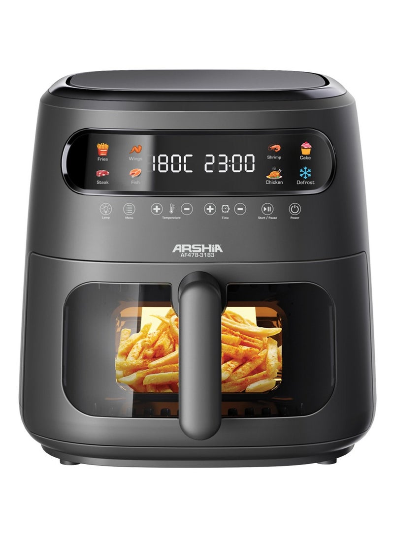 Arshia Digital Air Fryer 8L – Transparent Window & LED Touch Control – Healthy Oil-Free Cooking - Image 1