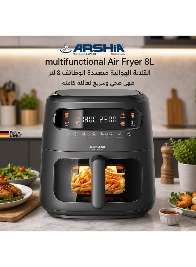 Arshia Digital Air Fryer 8L – Transparent Window & LED Touch Control – Healthy Oil-Free Cooking - Image 2
