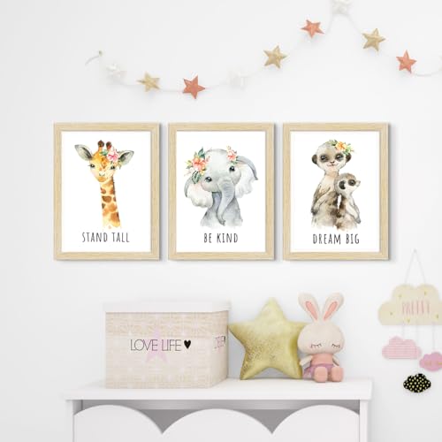 ArtX Wall Paintings For Kids Room, Animals Kids Room Wall Frame, Kids Room Decor, A4 Size, Multicolor, Synthetic Wood, Set Of 6 - Image 2