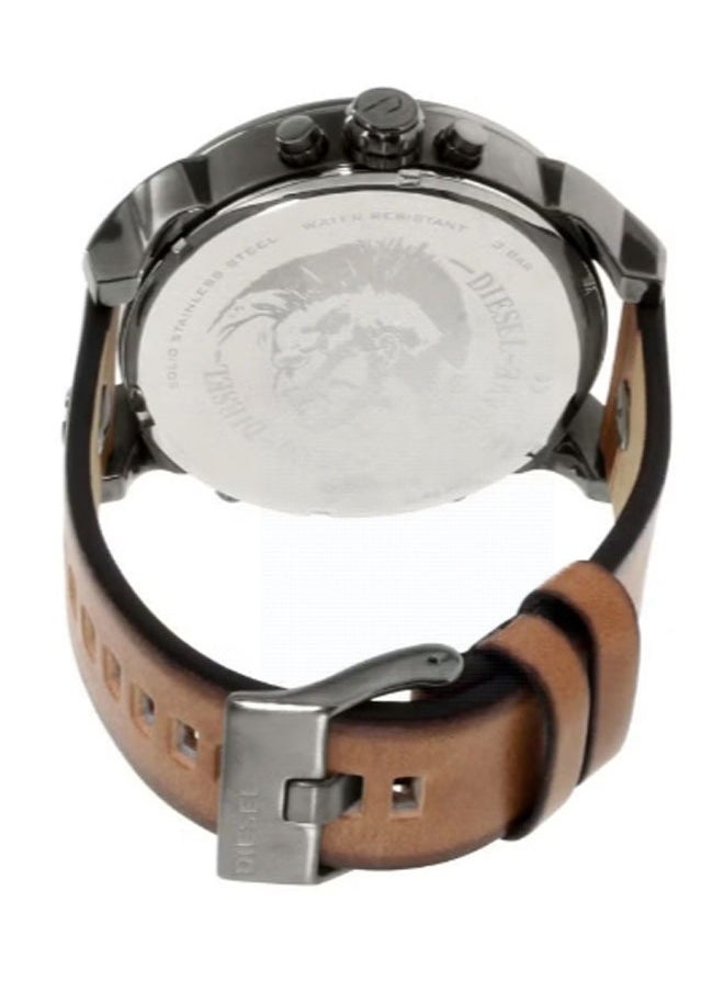 DIESEL Men's Mr. Daddy Round Shape Leather Band Chronograph Wrist Watch 57 mm - Brown - DZ7332  - Image 2