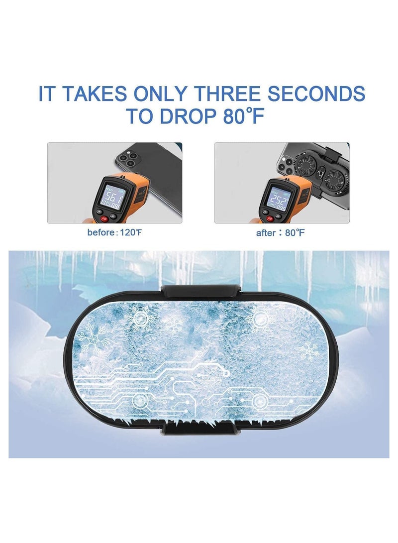 Phone Cooler Fan Game Pad Holder Radiator with Dual Semiconductor Cooling Chip, Cellphone USB Case for Mobile Gaming, TikTok Live Streaming, Car Driving, Outdoor Vlog