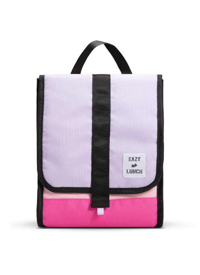 Eazy Kids Eazy Kids Lunch Bag – Insulated, Foldable & Stylish (Pink & Lavender)  - Image 2
