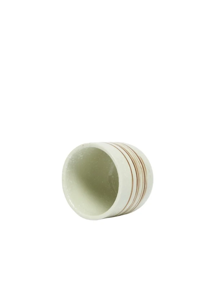 Prickly Pear Prickly Pear White Striped Espresso Mug - Minimalist Mug for Espresso Lovers