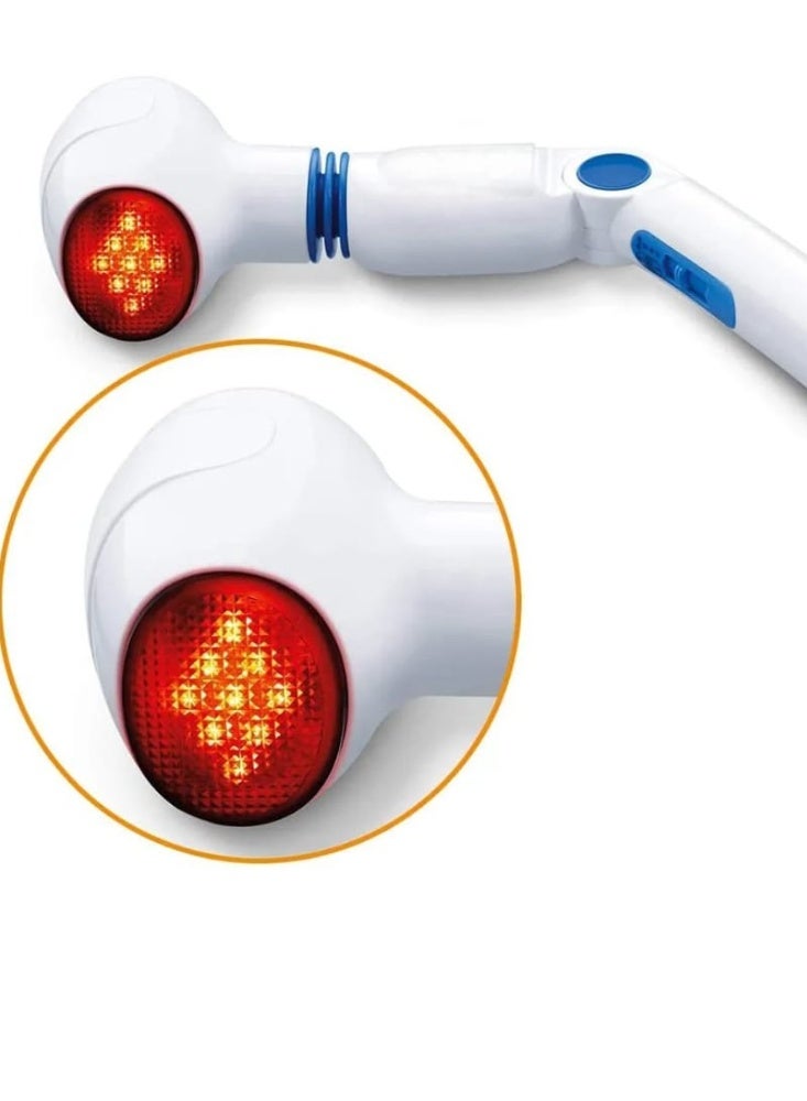 جهاز مساج كهربائي للجسم مع وظيفة الحرارة – 4 رؤوس تدليك قابلة للتبديل – تدليك اهتزازي – رأس دوار 180 درجة – 3 مستويات تحكم – للاستخدام المنزلي - Image 5