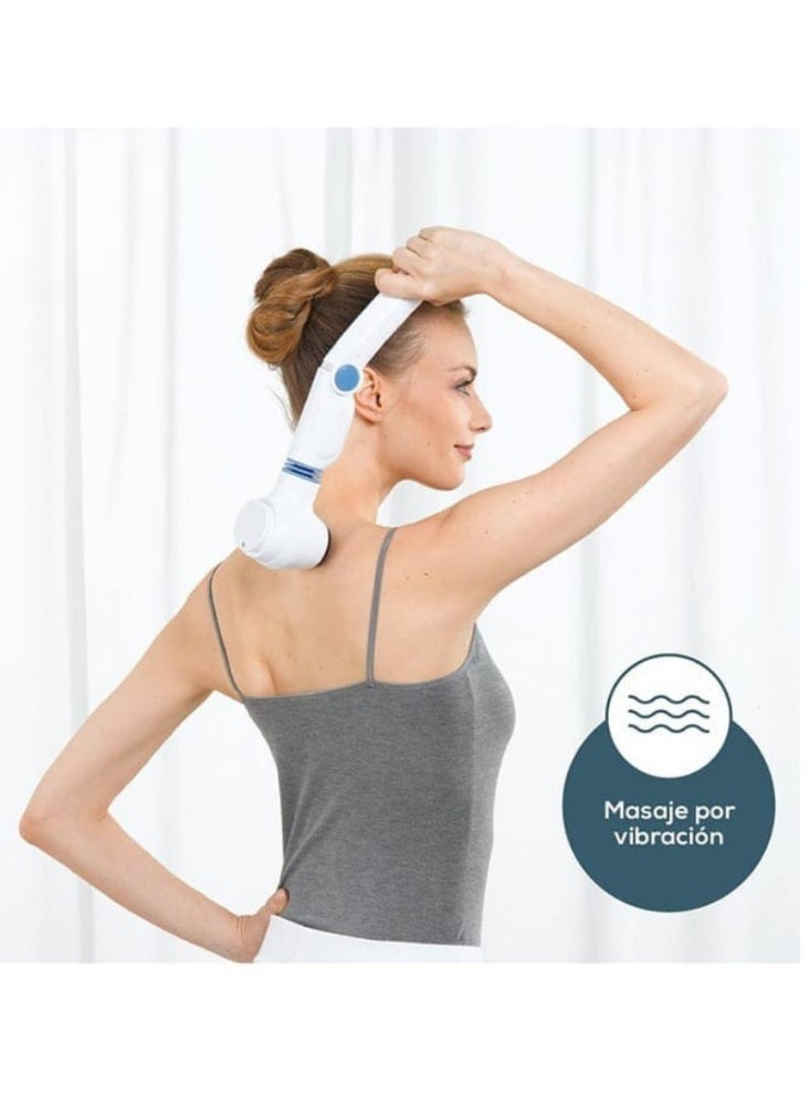 جهاز مساج كهربائي للجسم مع وظيفة الحرارة – 4 رؤوس تدليك قابلة للتبديل – تدليك اهتزازي – رأس دوار 180 درجة – 3 مستويات تحكم – للاستخدام المنزلي - Image 2