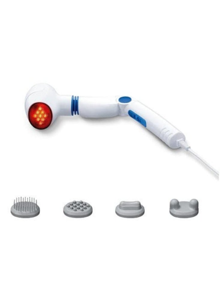 جهاز مساج كهربائي للجسم مع وظيفة الحرارة – 4 رؤوس تدليك قابلة للتبديل – تدليك اهتزازي – رأس دوار 180 درجة – 3 مستويات تحكم – للاستخدام المنزلي - Image 1