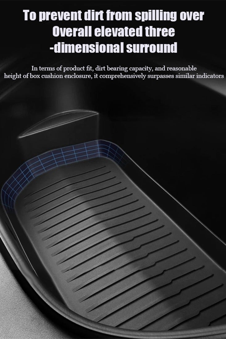 Generic 3-piece set of car floor mats, suitable for 2021-2024 Tesla Model Y car trunk floor mats, front compartment storage boxes, and trunk storage boxes. Wear resistant, easy to clean, high-end. Material: TPE.  - Image 4