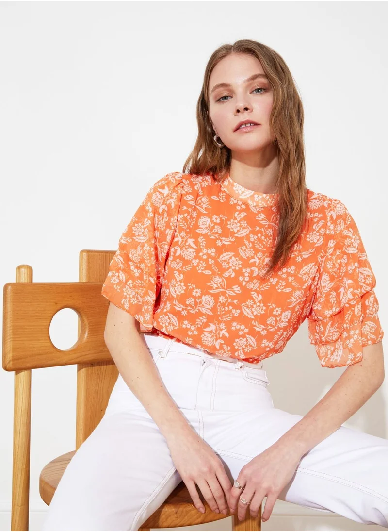 trendyol Floral Print Top