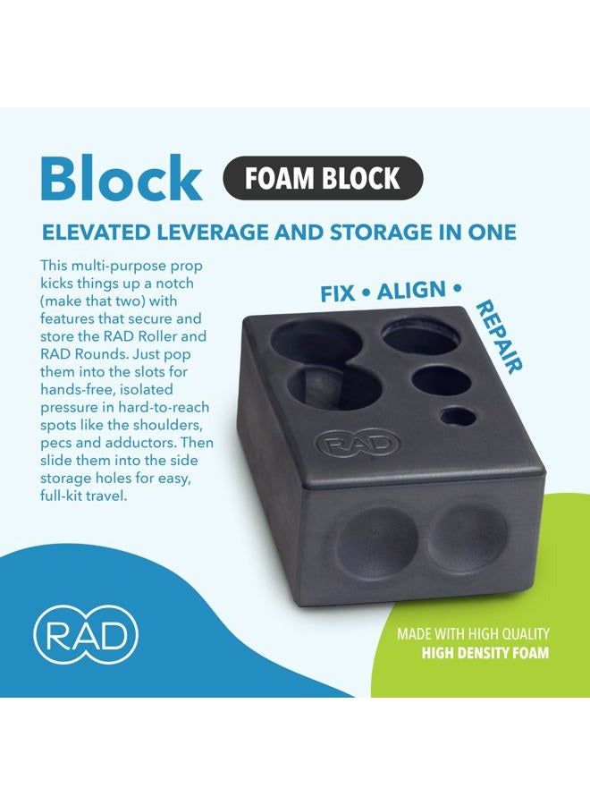 RAD Block I Foam Yoga Block in Gray with Storage for Myofascial Release, Self Massage, Mobility and Recovery - Image 2
