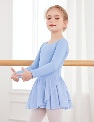Arshiner Kids Girls Classic Long Sleeve Leotard Dance Ballet Dress - Image 2