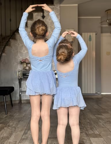 Arshiner Kids Girls Classic Long Sleeve Leotard Dance Ballet Dress - Image 5