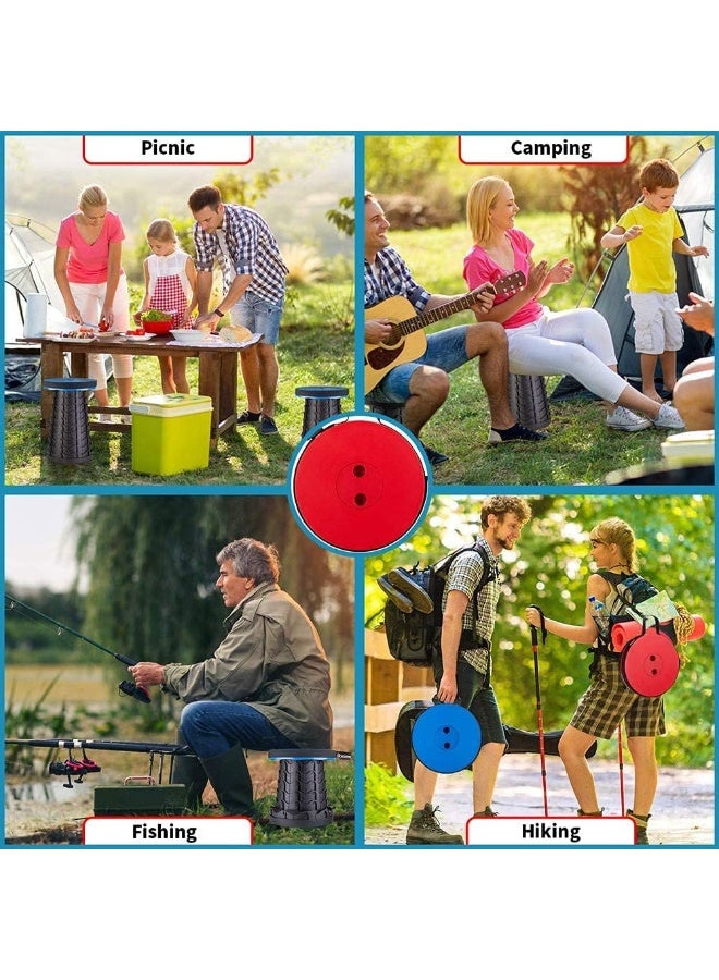 RELAXY Folding Stool Lightweight Yet More Sturdy with Load Capacity 400lbs Portable Collapsible Stool Retractable Stool for Camping Fishing Hiking BBQ (Red) - Image 5
