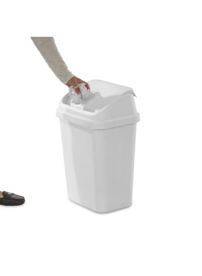 ستيريليت سلة مهملات سوينغتوب بلاستيكية بتصميم أنيق وعصري خالية من مادة BPA باللون الأبيض سعة 30 لترًا 10668006 - Image 5